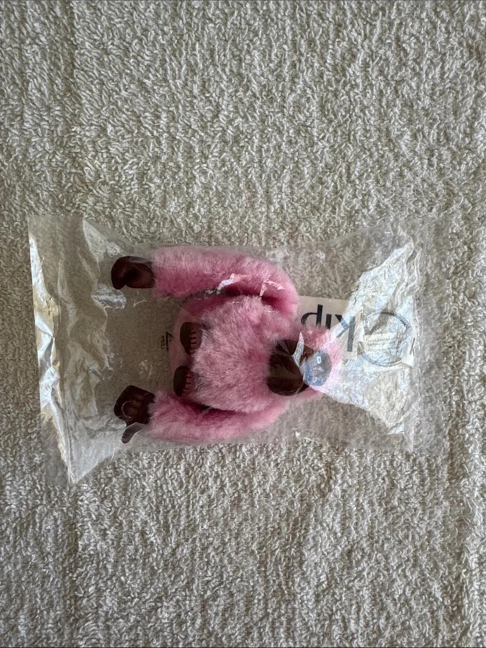 Kipling Pink Frosting Plush Monkey Keychain Bag Charm